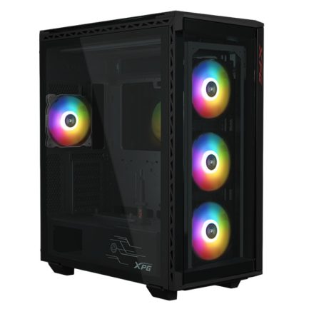 ADATA XPG Ház E-ATX Battlecruiser II, 4x120mm RGB ventilátor, Tápegység nélkül, üvegfalú, fekete