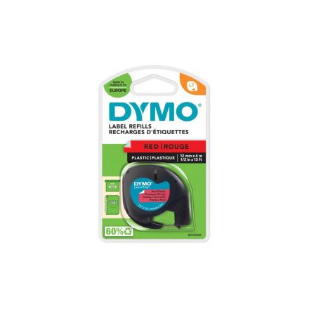 Feliratozógép szalag Dymo Letratag S0721630/59424 12mmx4m ORIGINAL piros