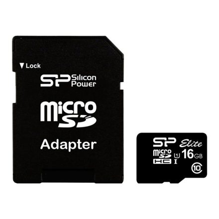 SILICON POWER Micro SDHC 16GB + Adapter