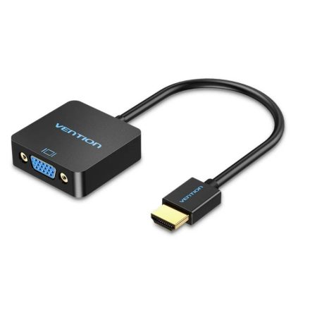 Vention HDMI -> VGA, 0,15m, (+ Micro USB/F & Audio Port, fekete), konverter