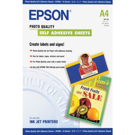 Epson öntapadós fotópapír (A4, 10 lap, 167g)