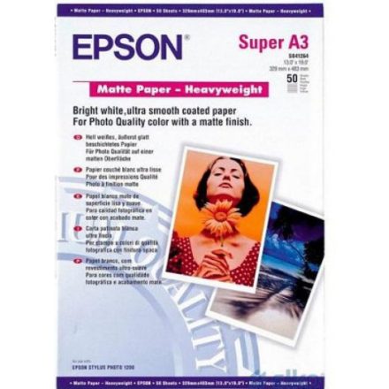 Epson matt nehéz súlyú fotópapír (A3, 50 lap, 167g)