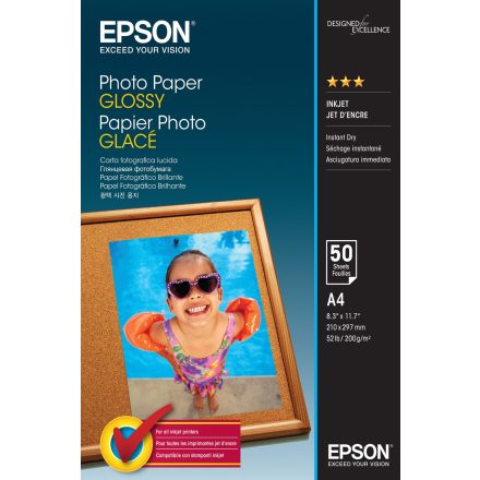 Epson fényes fotópapír (A4,  50 lap, 200g,)