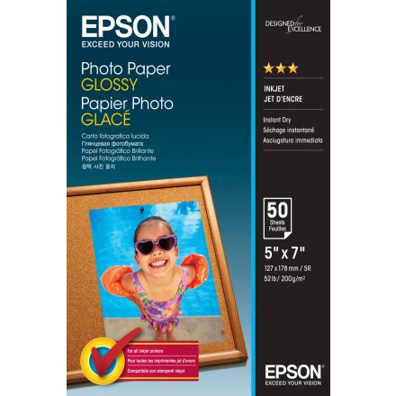 Epson fényes fotópapír (13x18, 50 lap, 200g)