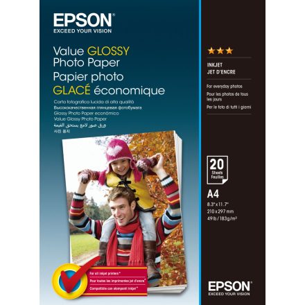 Epson fényes fotópapír (A4, 20 lap, 183g)