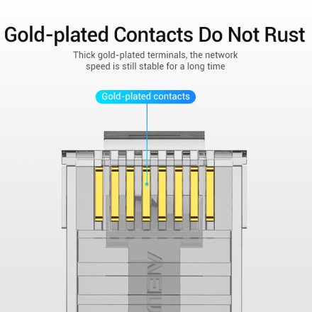 Vention UTP (Cat.6 ,RJ45,átlátszó) 50db, csatlakozó