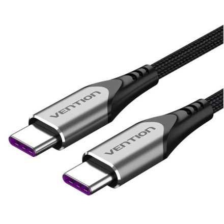 Vention USB-C 3.1/M -> USB-C 3.1/M, (szövet, szürke), 1,5m, kábel