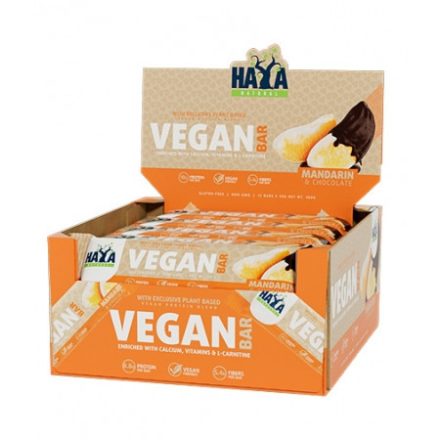 Haya Labs - Vegan Protein Bar 12x40 g - Mandarine & Chocolate