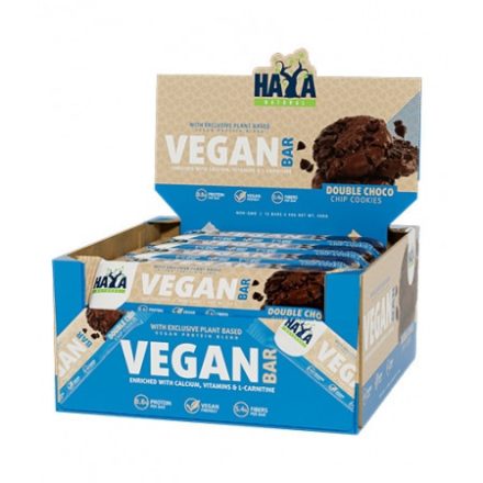 Haya Labs - Vegan Protein Bar 12x40g - Double Choco Chip Cookies