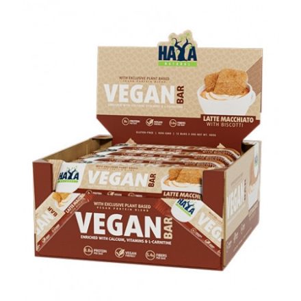 Haya Labs - Vegan Protein Bar 12x40g - Latte Macchiato with Biscotti