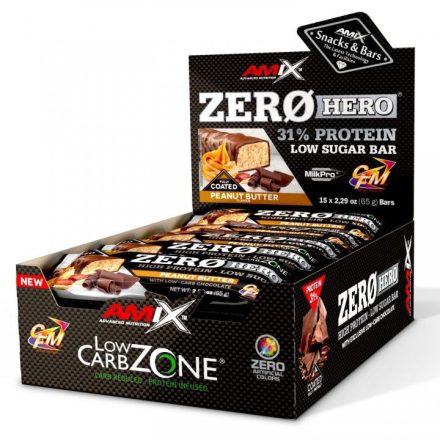 AMIX Nutrition - Low-Carb ZeroHero Protein Bar / 15x65g - Orange Blast - fehérjeszelet, naracs