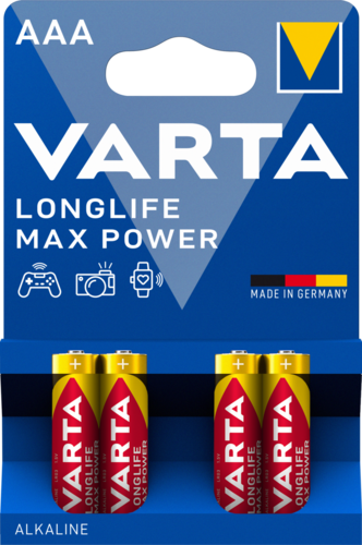 Varta Longlife Max Power AAA alkáli mikroelem, 4 db