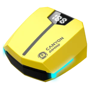 Canyon DoubleBee GTWS-2 vezeték nélküli gamer fülhallgató, Bluetooth 5.3, sárga