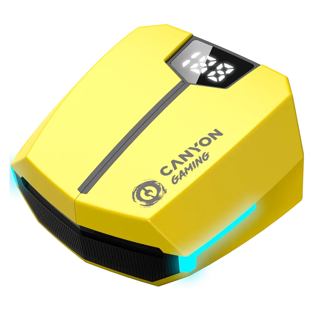 Canyon DoubleBee GTWS-2 vezeték nélküli gamer fülhallgató, Bluetooth 5.3, sárga