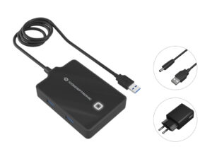 Conceptronic HUBBIES11BP aktív USB 3.0 hub, 4 port, tápegységgel