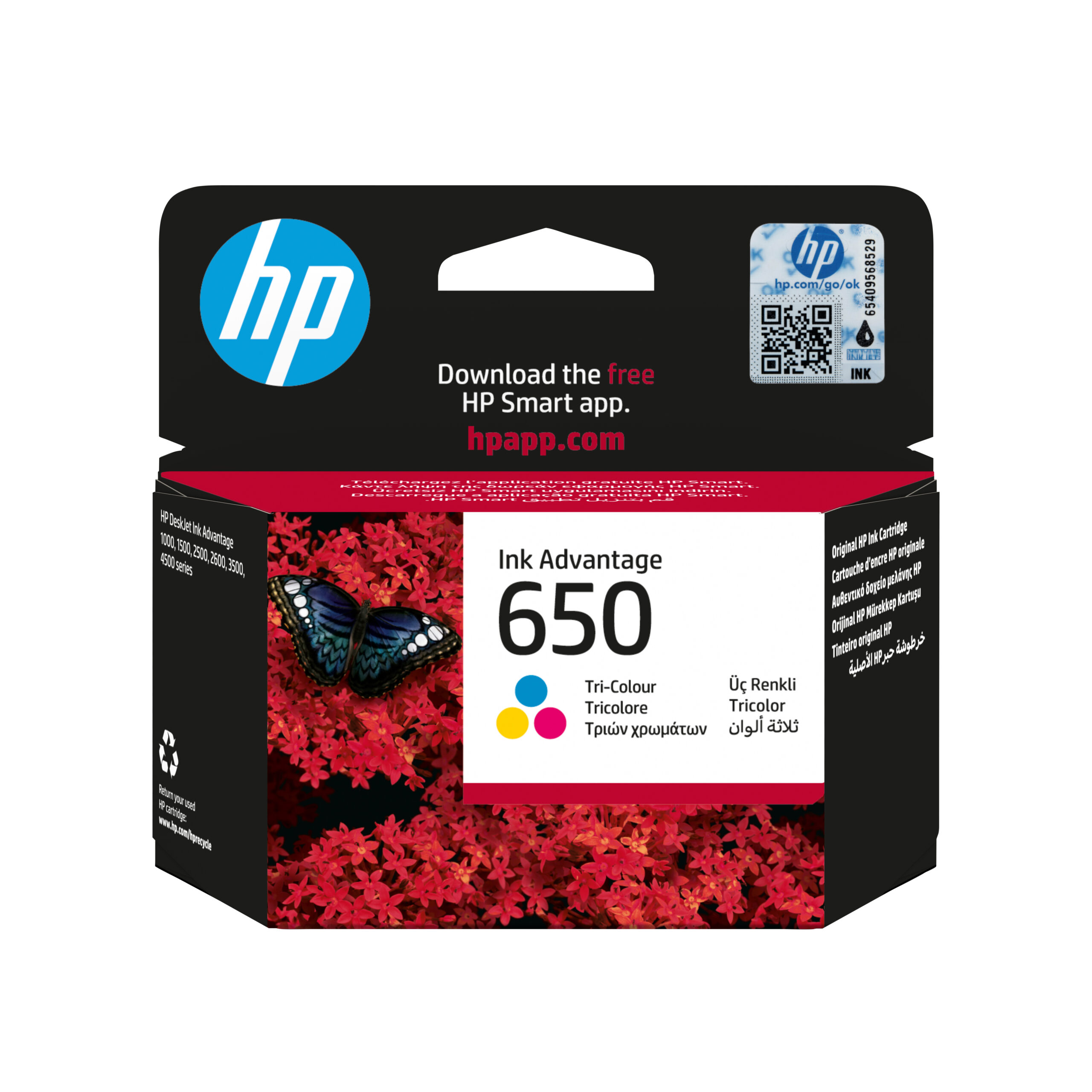 HP 650 eredeti háromszínű tintapatron (CZ102AE), kb. 200 oldal