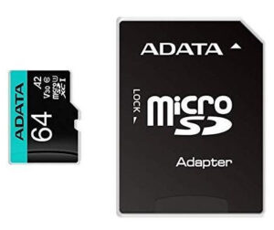 ADATA Premier Pro 64 GB microSDXC kártya, U3 A2 V30, adapterrel