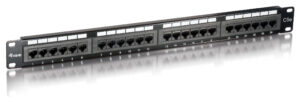 Equip 235324 patch panel, 24 port, Cat5e, 1U, fekete