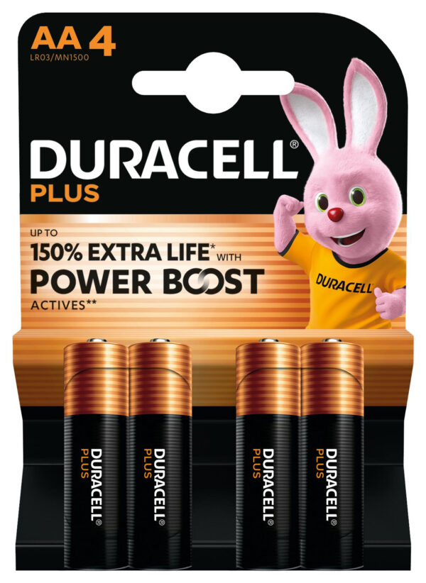 Duracell Plus AA ceruzaelem, 4 db