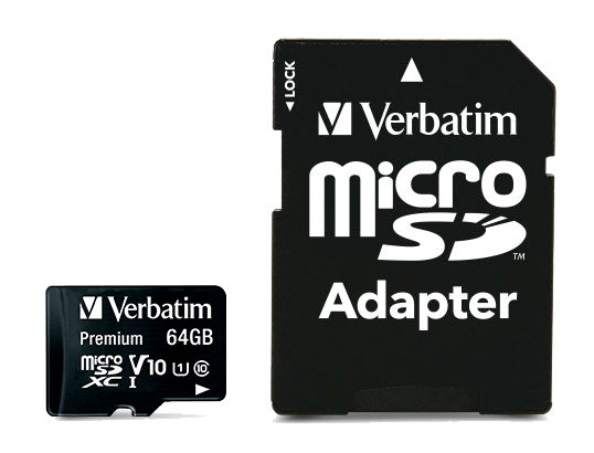 Verbatim Premium 64 GB microSDXC kártya, U1, adapterrel