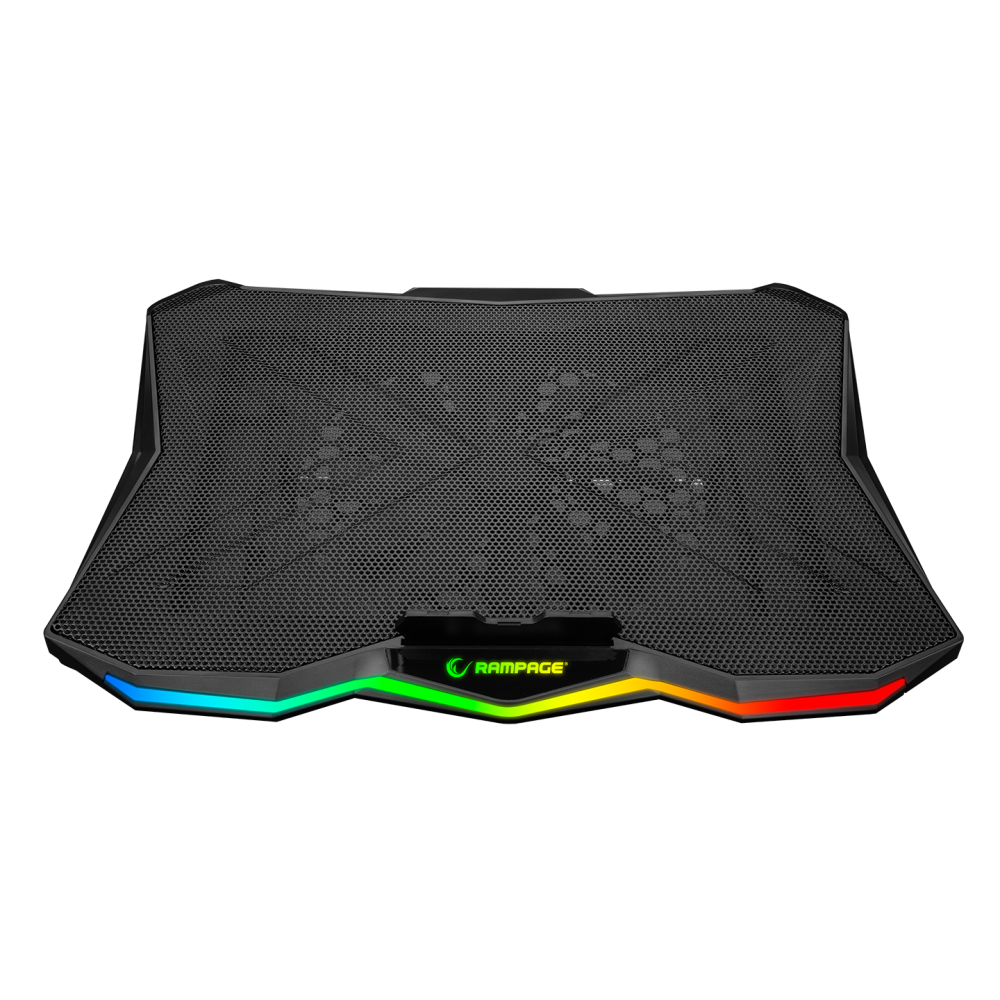 Rampage AD-RC8 Showy notebook hűtőpad 17,3"-ig, RGB, 180 mm ventilátor