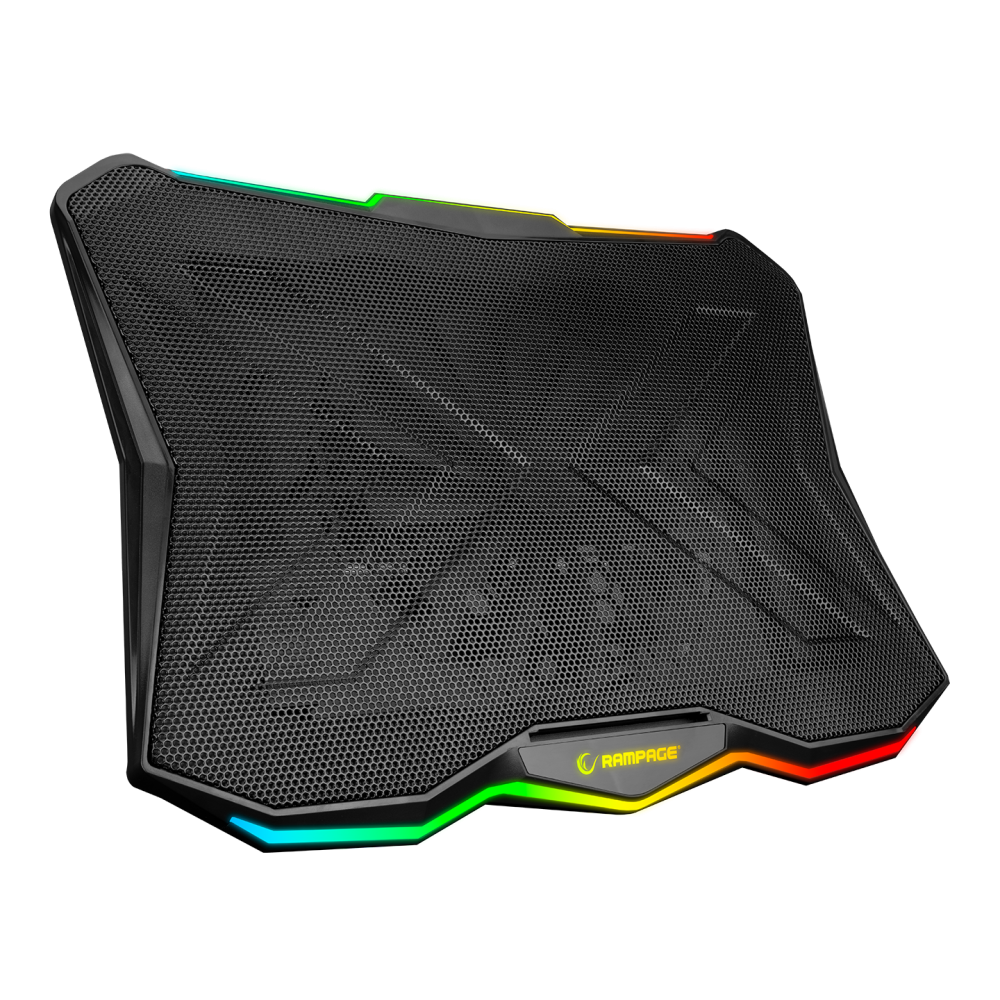 Rampage AD-RC8 Showy notebook hűtőpad 17,3"-ig, RGB, 180 mm ventilátor