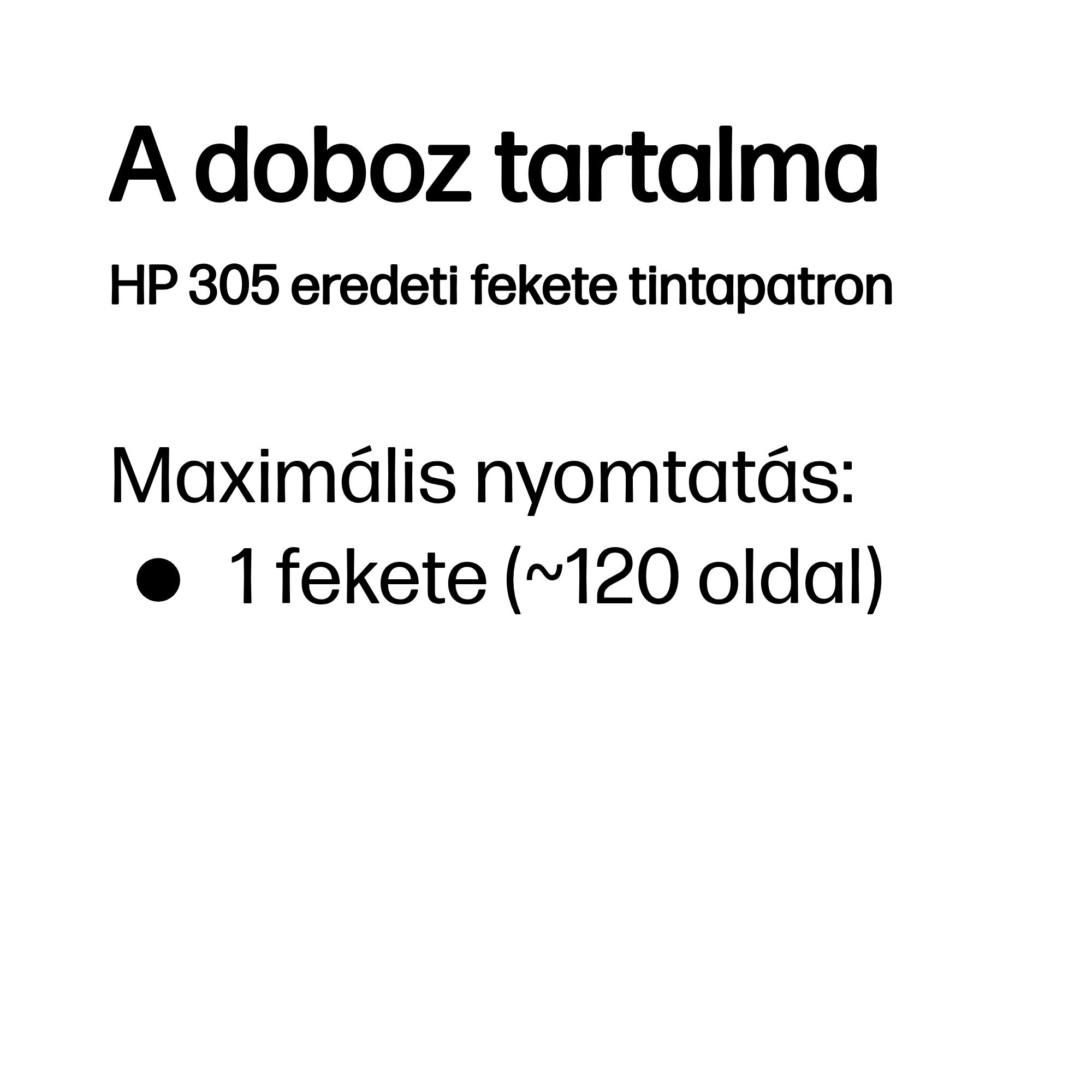 HP 305 eredeti fekete tintapatron (3YM61AE) 2