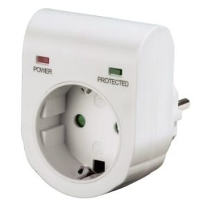 Hama 47771 túlfeszültség-védő adapter, 1 aljzat, fehér