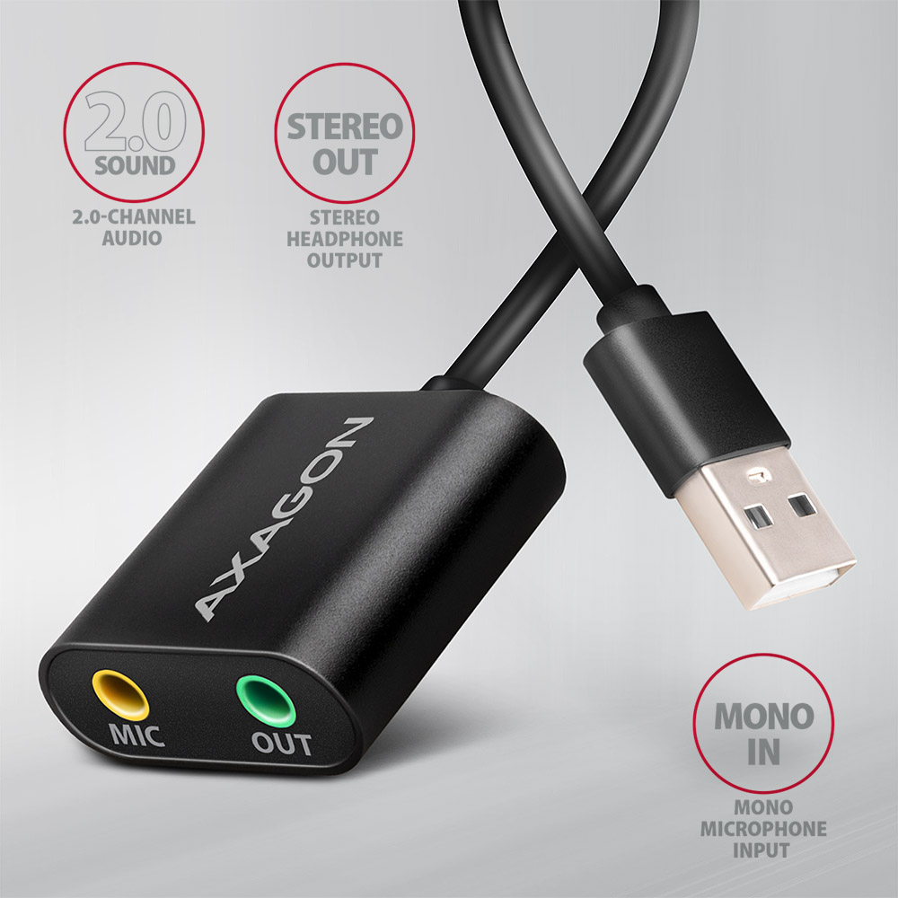 Axagon ADA-12 USB hangkártya, 2.0 2