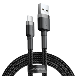 Baseus Cafule USB-A - USB-C gyorstöltő kábel, 18 W, 1 m, fekete-szürke