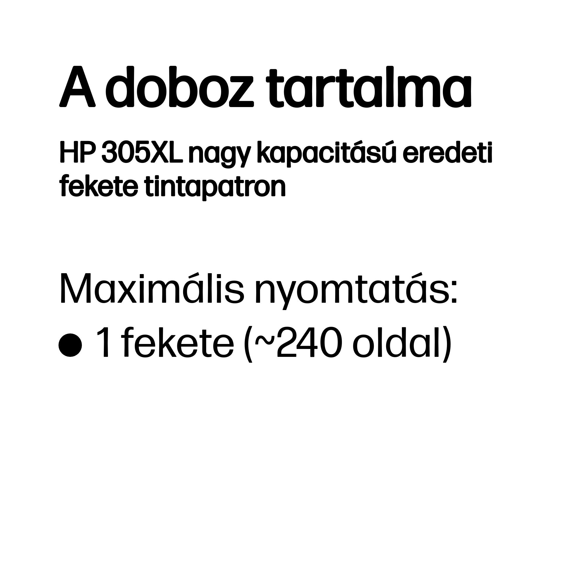 HP 305XL fekete tintapatron (eredeti, nagy kapacitású) 3