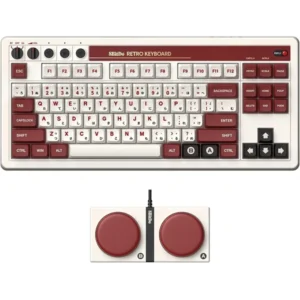 8BitDo Retro 87, Mechanikus, Kailh Box, Fami Edition, vezeték nélküli billentyűzet