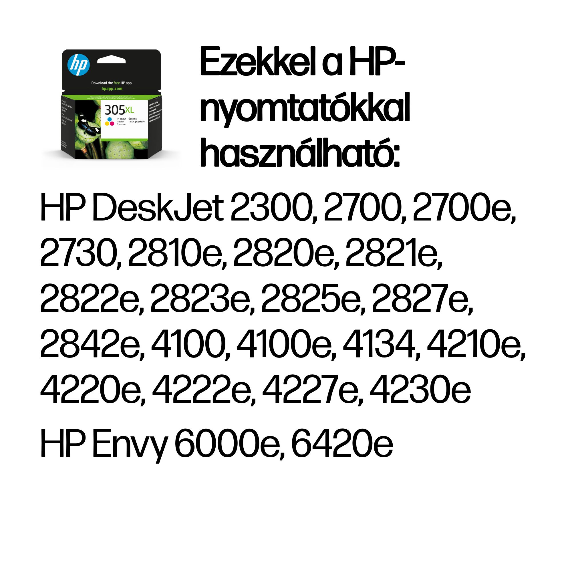 HP 305XL eredeti háromszínű tintapatron (3YM63AE), nagy kapacitású, kb. 300 oldal 2