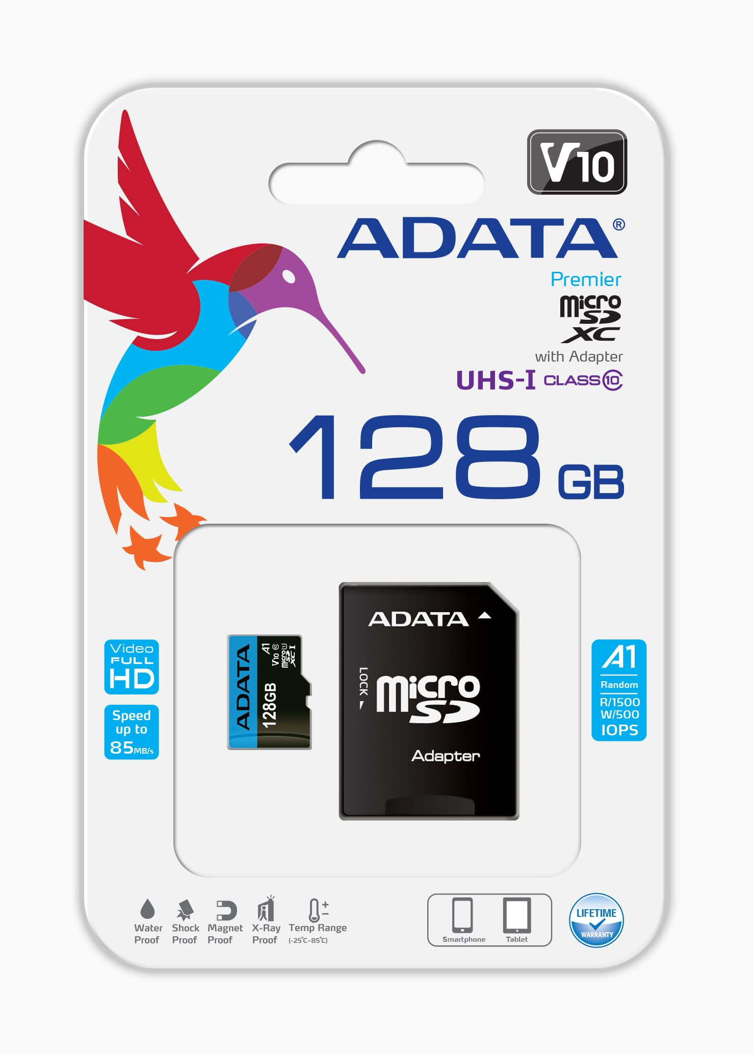 ADATA Premier 128 GB microSDXC kártya, A1 V10, adapterrel 4
