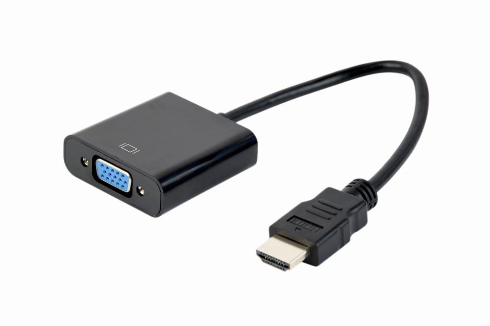 Gembird HDMI - VGA átalakító adapter, 15 cm, fekete