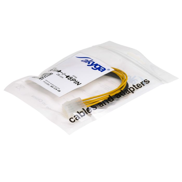 Akyga AK-CA-08 EPS 8 pin tápkábel hosszabbító, 20 cm