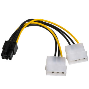 Akyga 2x Molex - PCI-E 6 pin tápadapter, 15 cm (AK-CA-13)