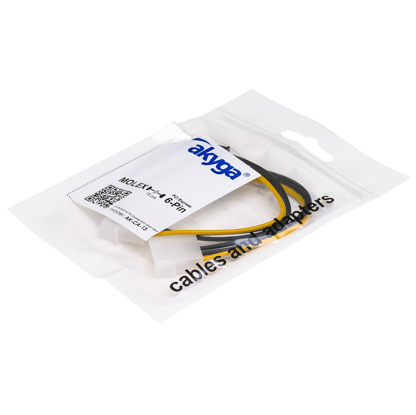 Akyga 2x Molex - PCI-E 6 pin tápadapter, 15 cm (AK-CA-13)