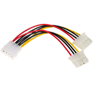Akyga Molex - 2x Molex Y tápelosztó kábel, 15 cm (AK-CA-15)