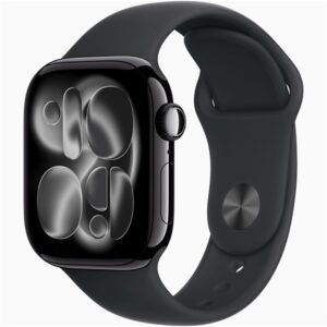 Apple Watch S11 GPS-es (42mm) kozmoszfekete alumínium tok, fekete M/L sportszíjas okosóra