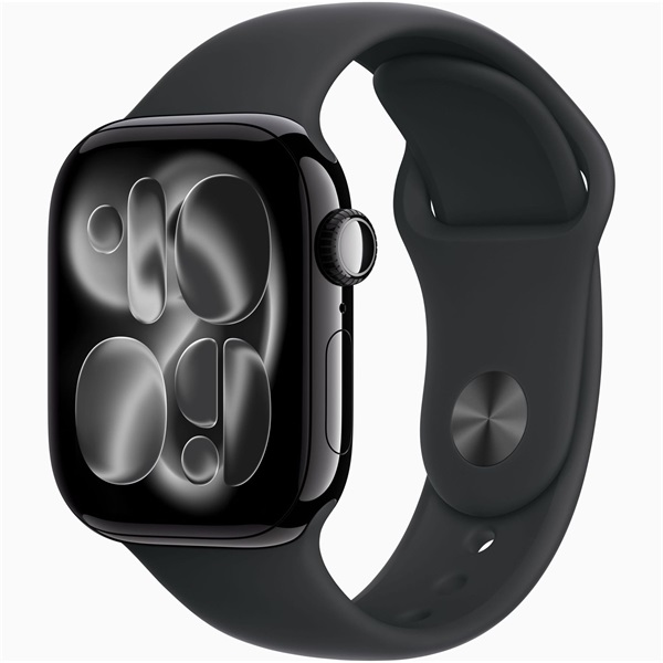 Apple Watch S11 GPS-es (42mm) kozmoszfekete alumínium tok, fekete M/L sportszíjas okosóra