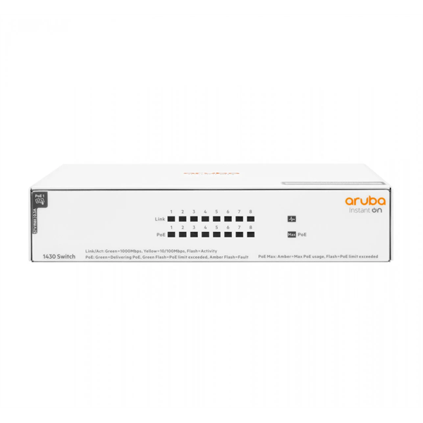 Aruba Instant On R8R46A 1430 8x GbE LAN PoE port (64W) nem menedzselhető PoE switch