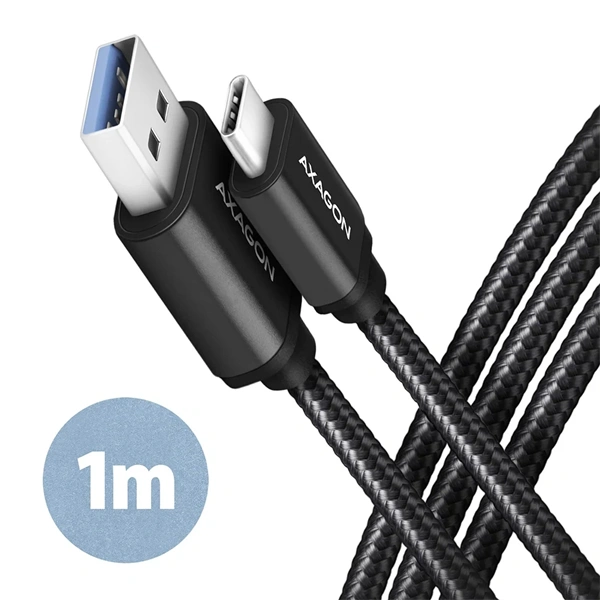 Axagon BUCM3-AM10AB USB-C 3.2 Gen 1 - USB-A 1 m fekete kábel