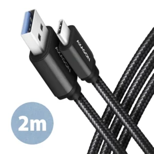 Axagon BUCM3-AM20AB USB-C 3.2 Gen 1 - USB-A 2 m fekete kábel