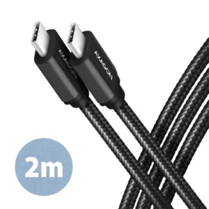 Axagon BUCM3-CM20AB USB-C 3.2 Gen 1 - USB-C 2 m fekete kábel