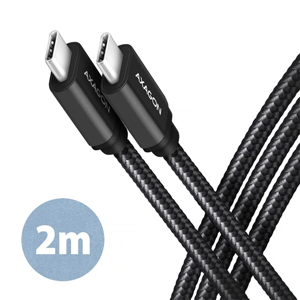 Axagon BUCM3-CM20AB USB-C 3.2 Gen 1 - USB-C 2 m fekete kábel
