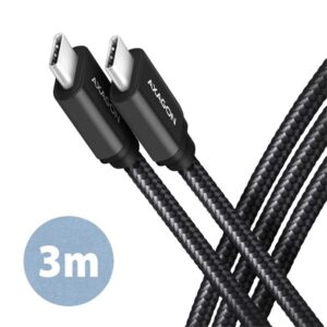 Axagon BUCM3-CM20AB USB-C 3.2 Gen 1 - USB-C 3 m fekete kábel