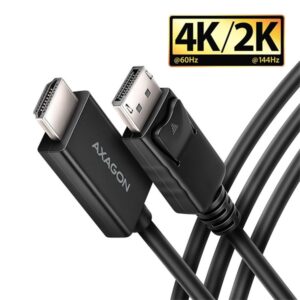 Axagon RVD-HI20C2 1,8m 4K/60Hz DisplayPort - HDMI 2.0 kábel