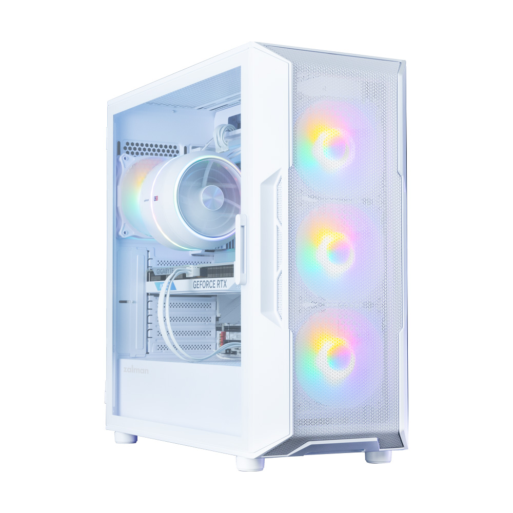 Zalman i3 Neo V2 ATX számítógépház, edzett üveg, 4 RGB ventilátor, fehér - Image 2