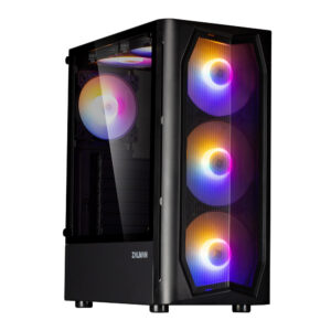 Zalman N4 Rev.1 ATX számítógépház, edzett üveg, 6 RGB ventilátor, fekete